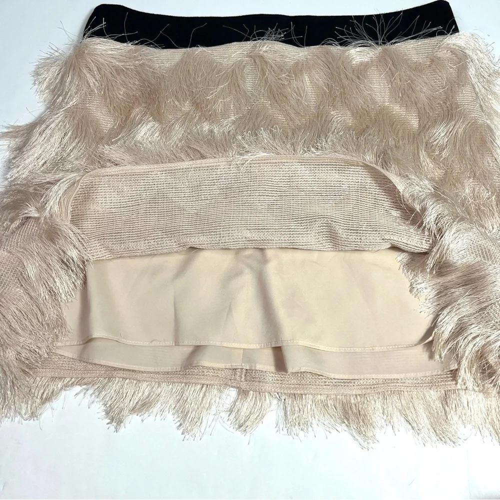 Sail to Sable Fringe Mini Skirt Cream Size 8